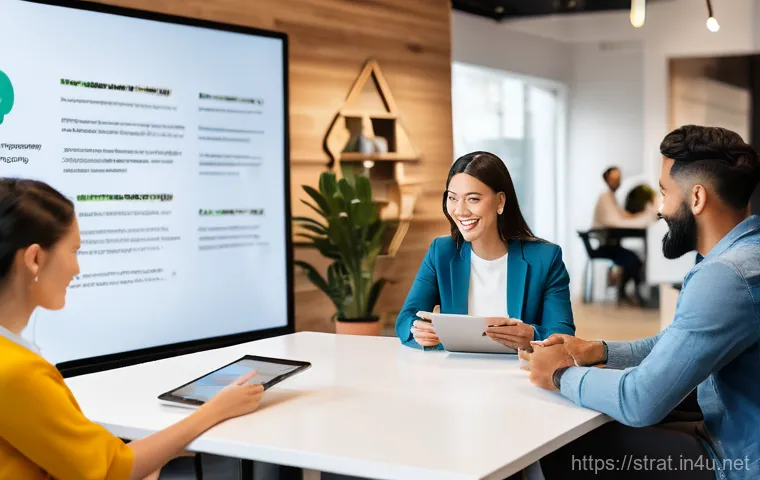 전략경영 중견기업 사례 분석 - **Image Prompt for Customer-Centric Strategy:**
A vibrant, modern co-working space where a diver...