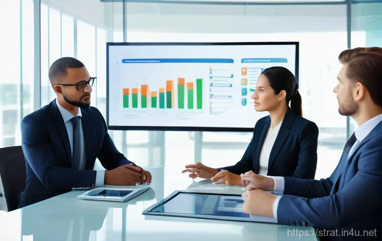 전략경영 온라인 학습 도구 - A diverse group of ambitious professionals, wearing business casual and smart office attire, are gat... 전략경영 온라인 학습 도구 - A diverse group of ambitious professionals, wearing business casual and smart office attire, are gat...