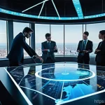 Home 16 전략경영에서 쓰이는 툴 소개 - **Prompt 1: Guiding Through Turbulent Markets**
A diverse team of business professionals (men an...